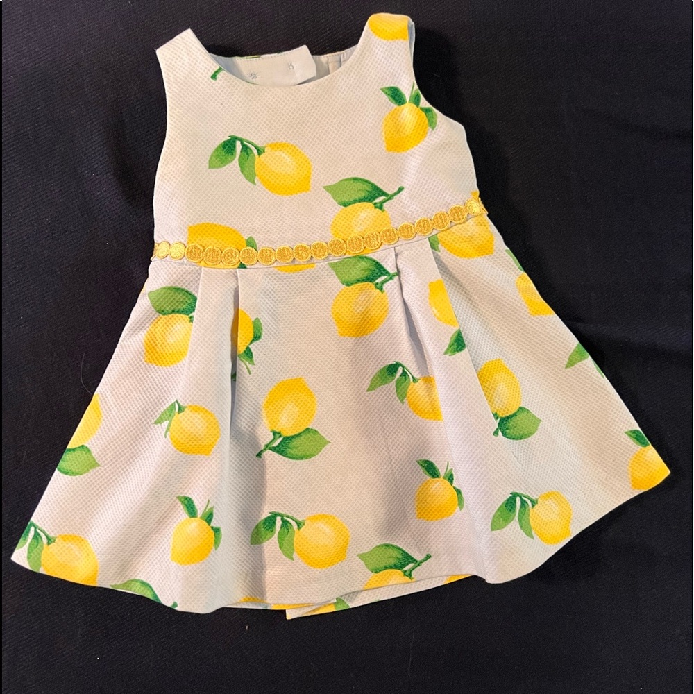 Adorable baby girl Lemon theme dress